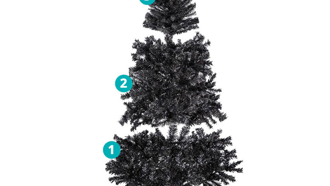 Timeless Tools Fekete műfenyő, 180cm 708ág