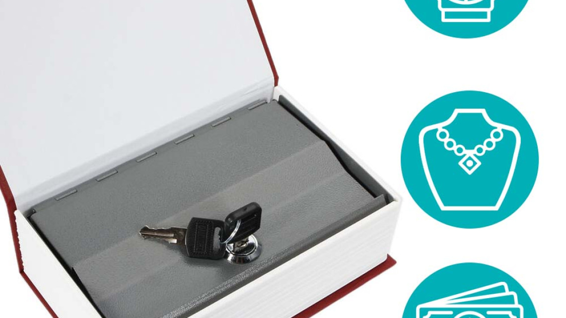 Timeless Tools Könyv alakú biztonsági doboz-bordó