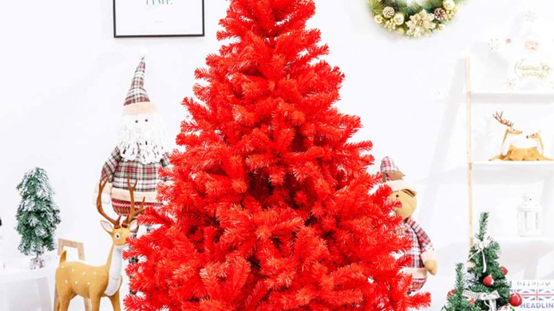 Timeless Tools Piros műfenyő, 120cm 230ág