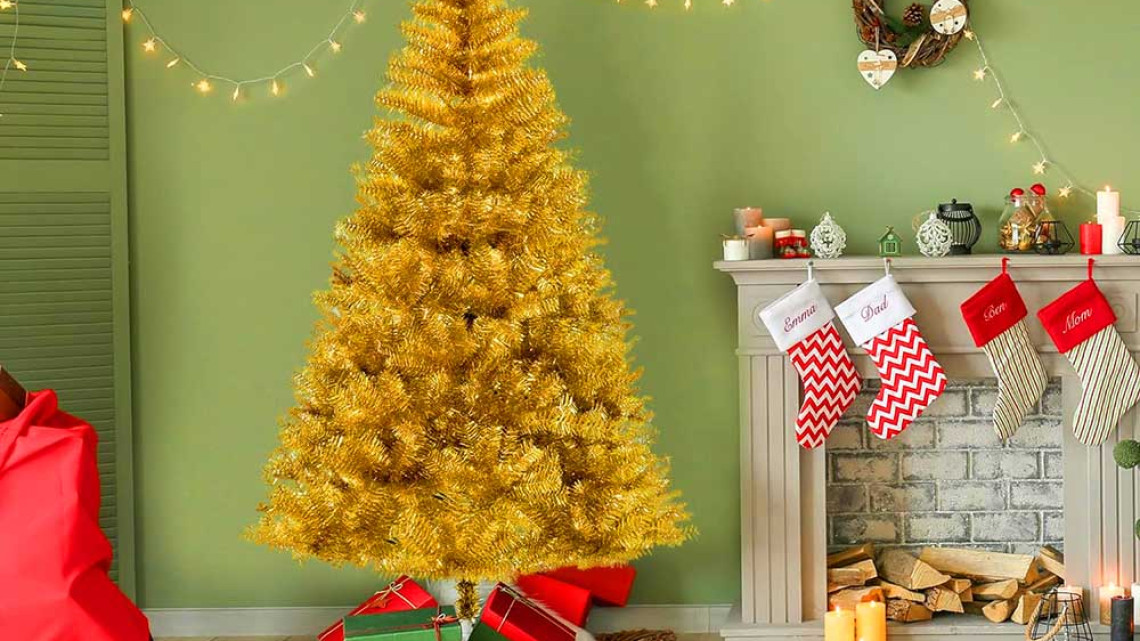 Timeless Tools Arany műfenyő, 150cm 415ág