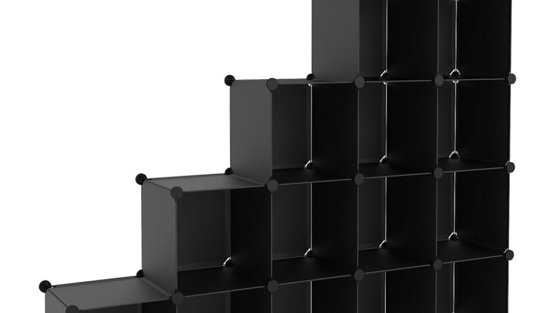 Timeless Tools Kombinálható tároló kocka 15db, fekete