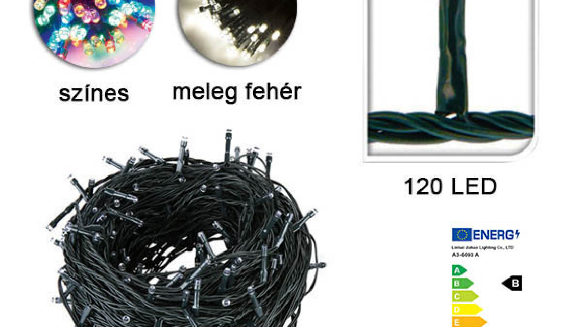 Timeless Tools LED fényfüzér választható méretben és színben-120 LED-es-melegfehér