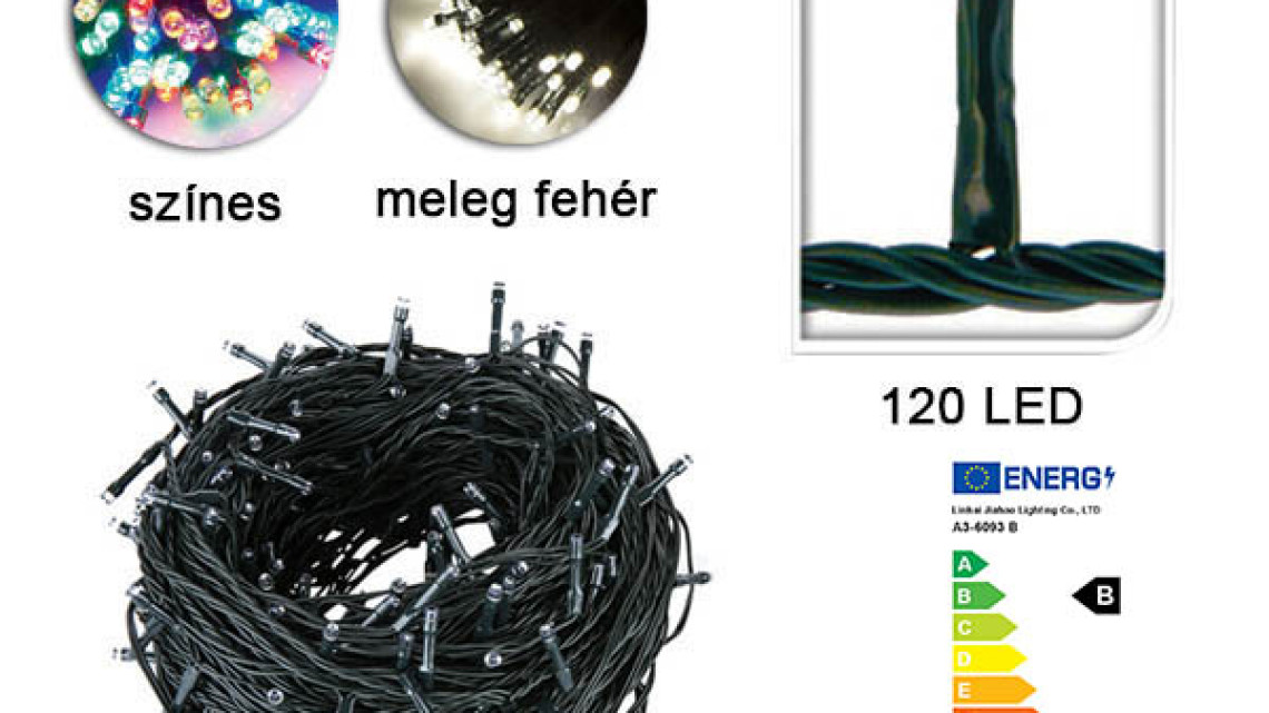 Timeless Tools LED fényfüzér választható méretben és színben-120 LED-es-színes