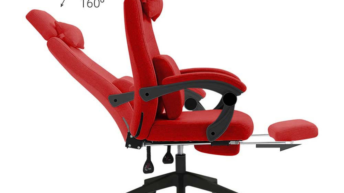 Timeless Tools Fejtámlás, lábtartós irodai forgószék piros