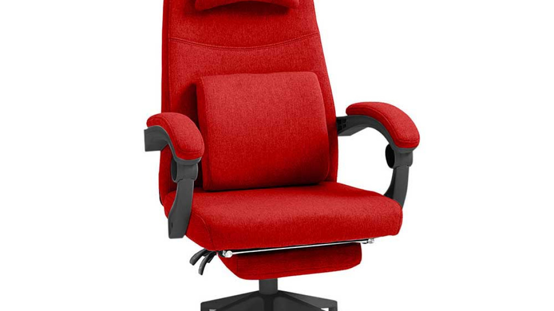 Timeless Tools Fejtámlás, lábtartós irodai forgószék piros