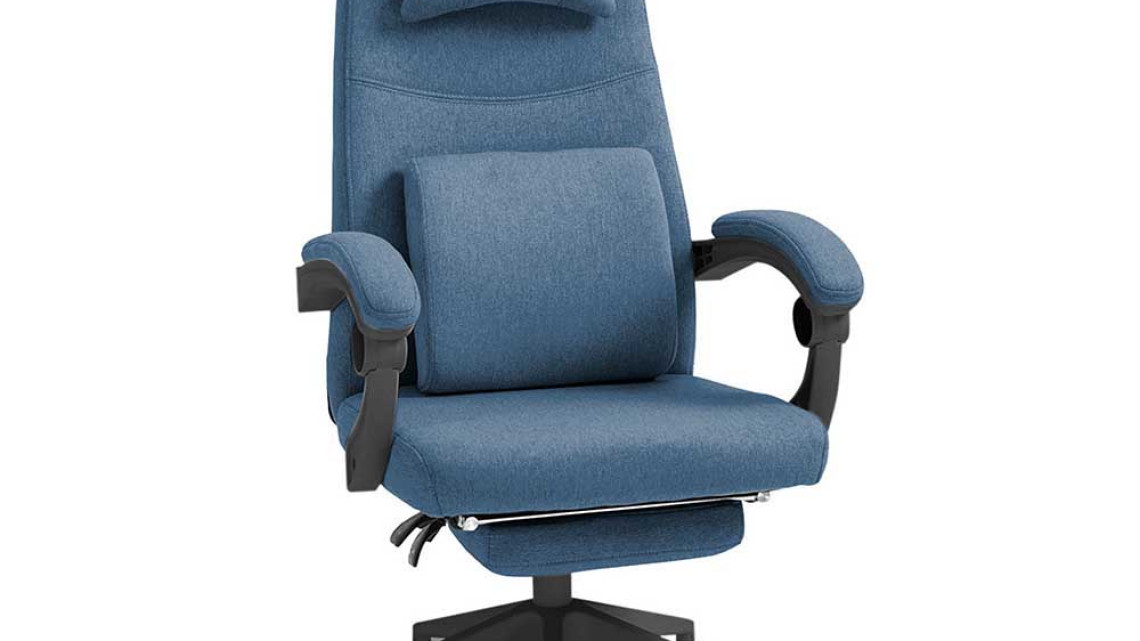 Timeless Tools Fejtámlás, lábtartós irodai forgószék, világoskék