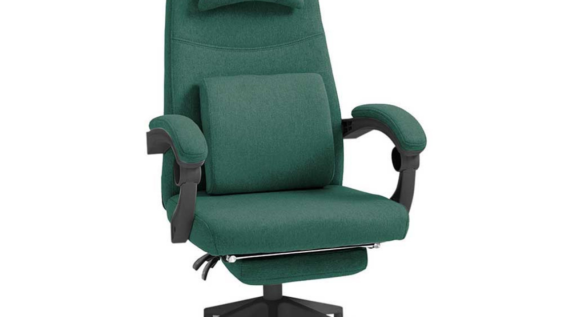 Timeless Tools Fejtámlás, lábtartós irodai forgószék zöld