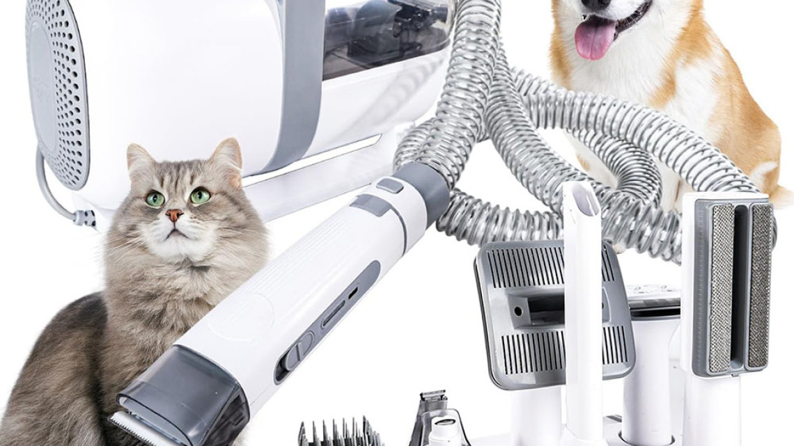 Timeless Tools Kisállat ápoló készlet szívótartállyal, kiegészítőkkel