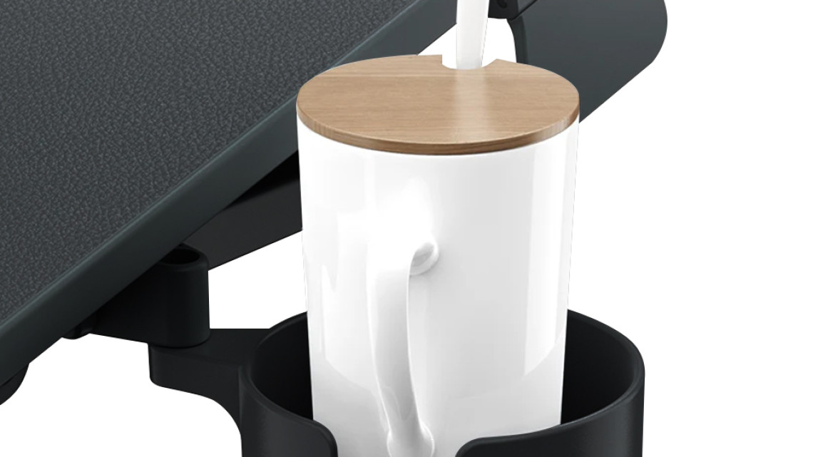 Timeless Tools Állítható magasságú reggelizőasztal tablettartóval, fekete