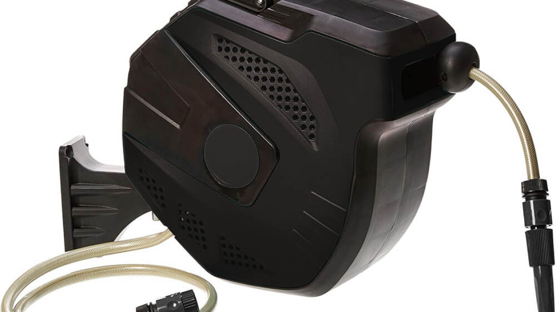 Timeless Tools Tömlődobos kerti locsoló szett, 30 méteres