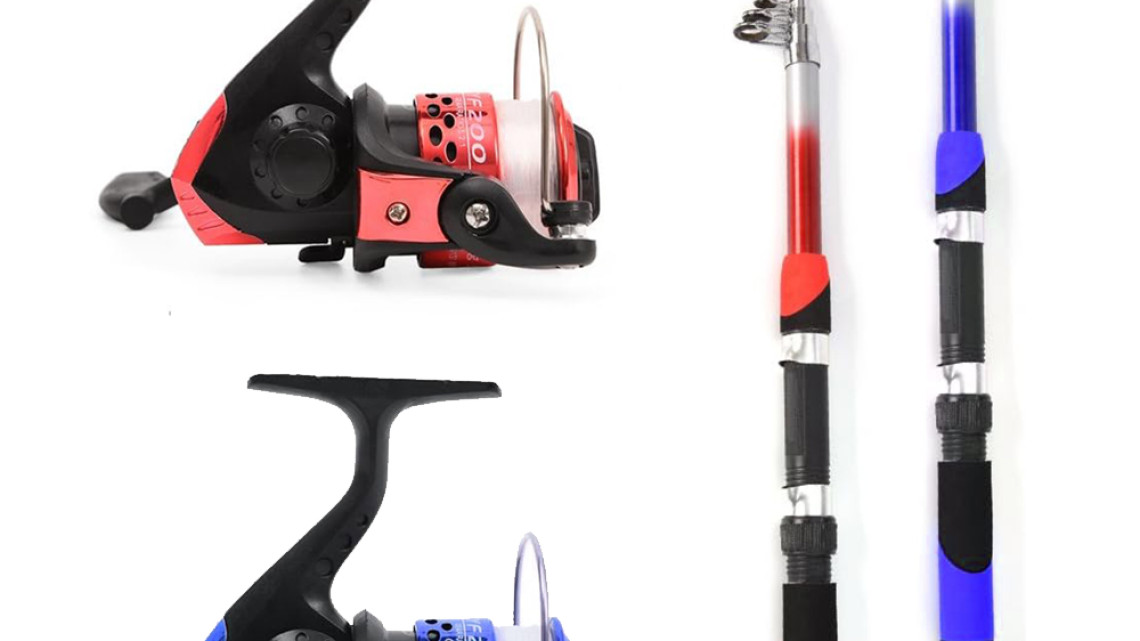 Timeless Tools  Kezdő horgászfelszerelés 2 db teleszkópos horgászbottal, kiegészítőkkel