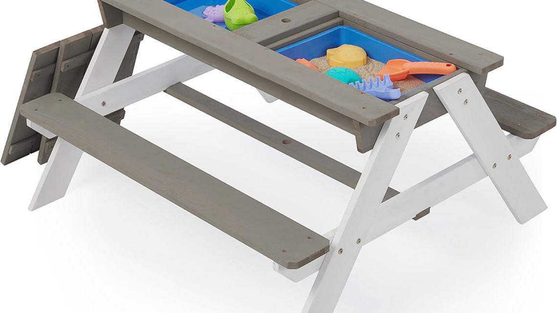 Timeless Tools 3 az 1-ben gyerek piknikasztal, napernyővel