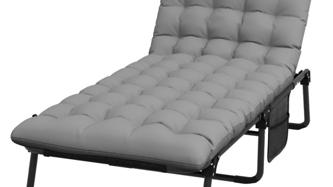 Timeless Tools Összecsukható kempingágy állítható fejtámlával, 2 színű matraccal