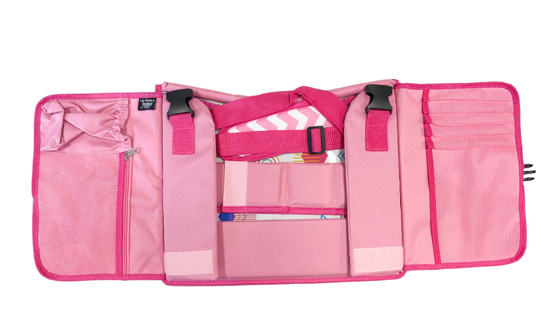 Timeless Tools Hordozható gyerekasztal autóba, zsebekkel, pink