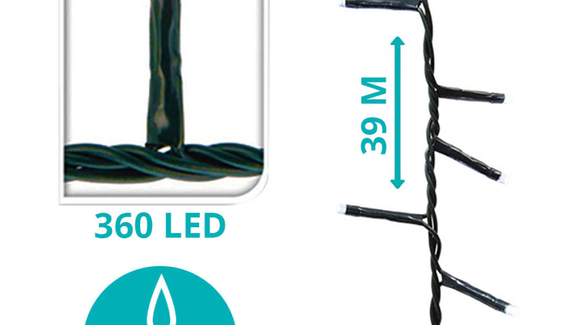 Timeless Tools LED fényfüzér választható méretben és színben-360 LED-es -színes