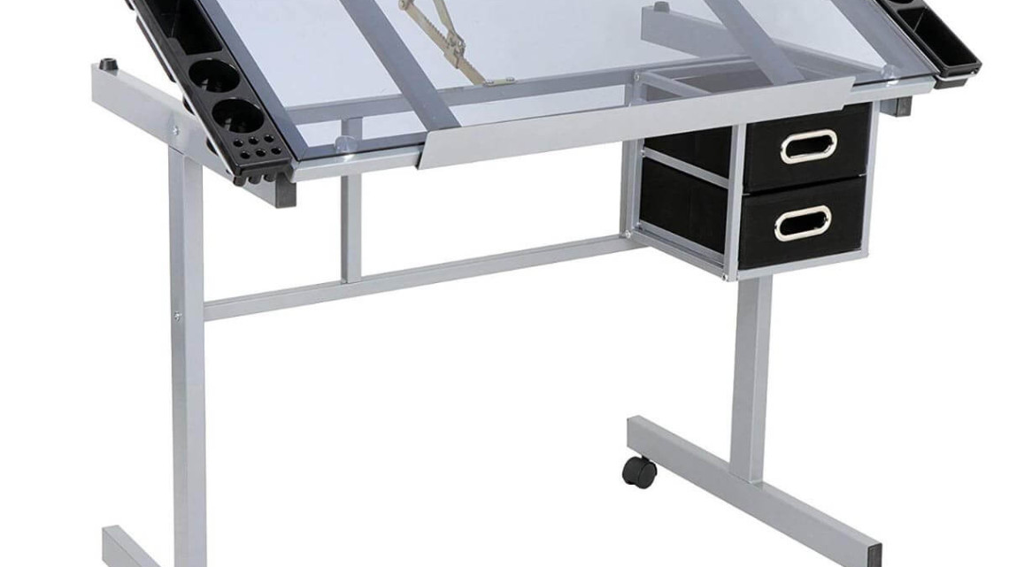 Timeless Tools Tervező asztal dönthető,üveg asztallappal