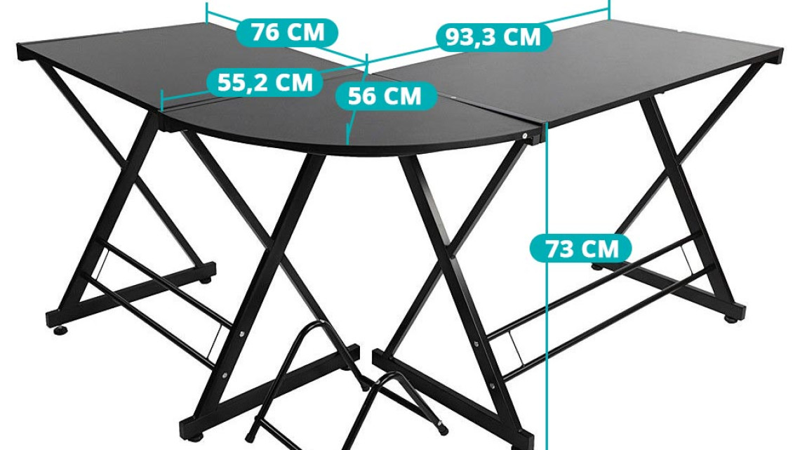 Timeless Tools L alakú íróasztal-fekete