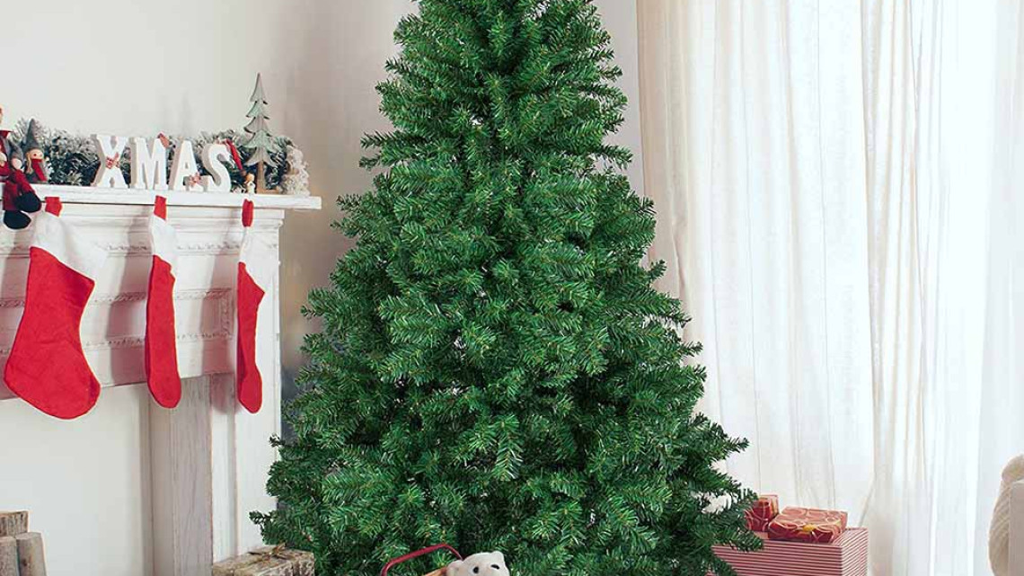 Timeless Tools Nordmann műfenyő fém talppal, 4 méretben-210 cm