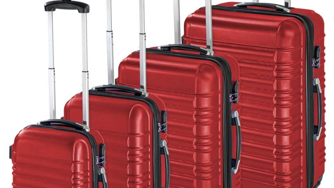 Timeless Tools 4 db-os merev falú bőrönd szett, 4 színben-piros