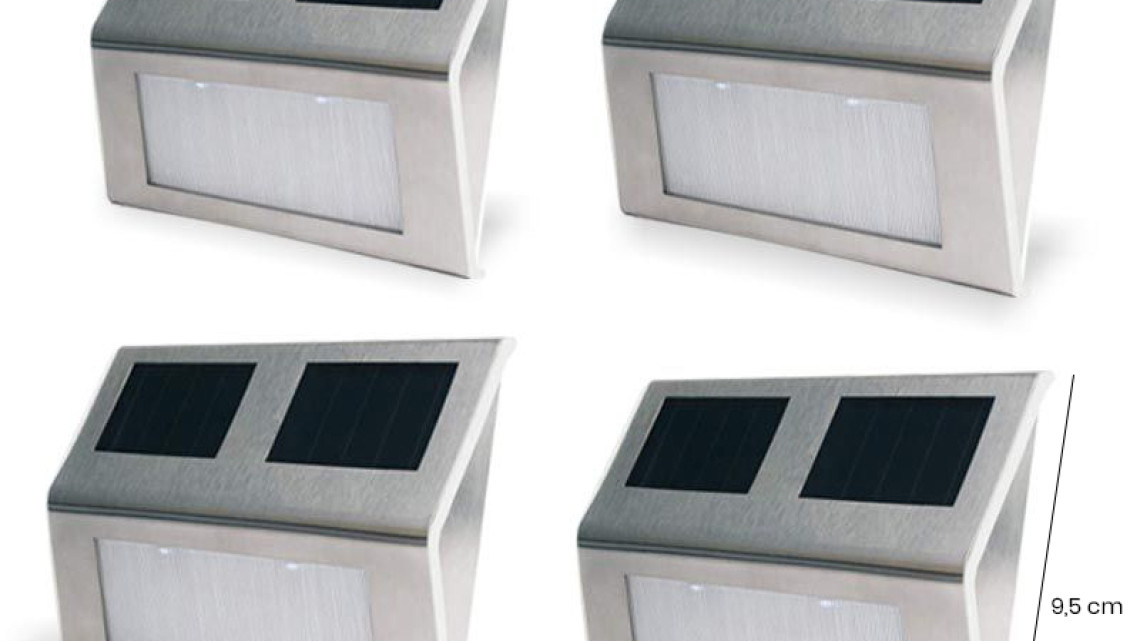 Timeless Tools 4 db falra szerelhető kültéri napelemes lámpa