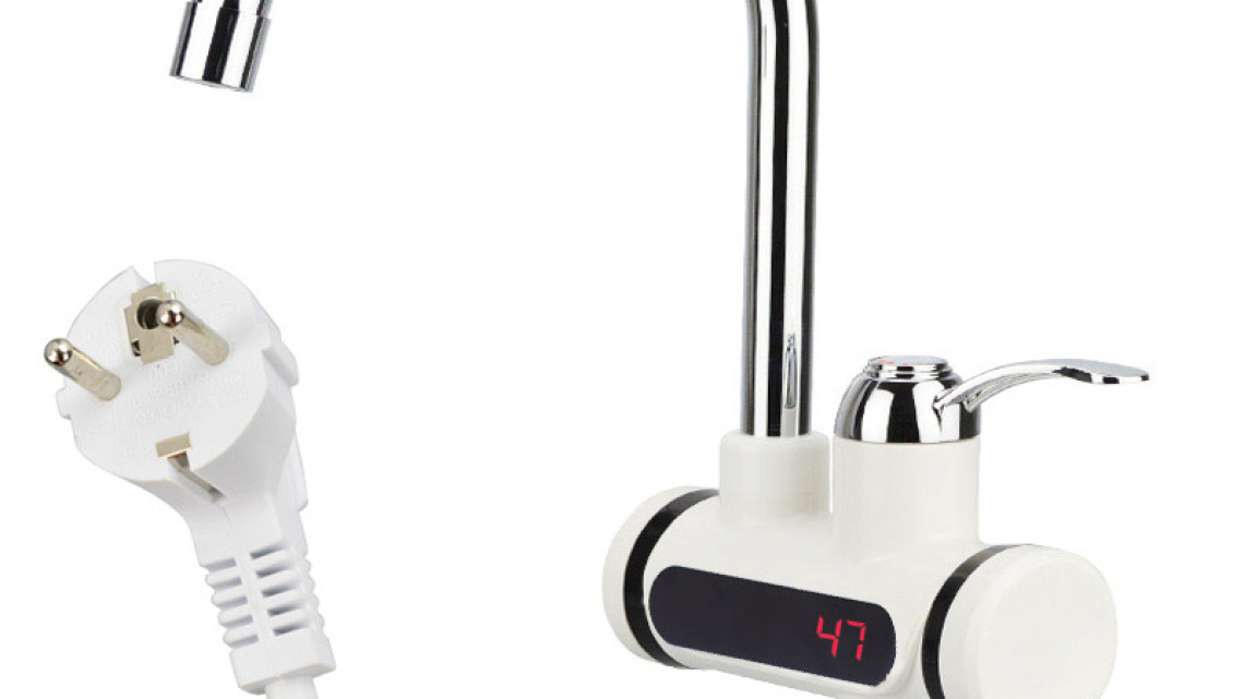 Timeless Tools LED kijelzős vízmelegítő csaptelep-függőleges, alsó csatlakozás