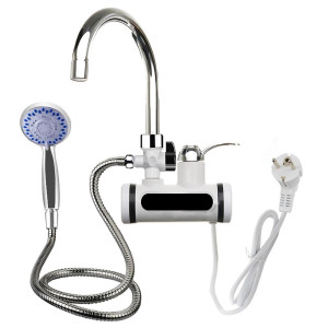 Timeless Tools LED kijelzős vízmelegítő csaptelep -fali, vízszintes csatlakozás, tusrózsával