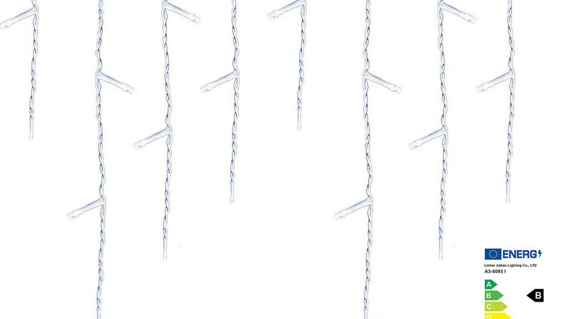 Timeless Tools LED-es jégcsap fényfüggöny 2 méretben, hidegfehér-230 LED-del