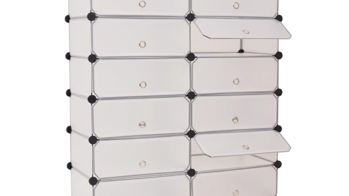 Timeless Tools Műanyag elemes cipőtároló szekrény, több színben-fehér