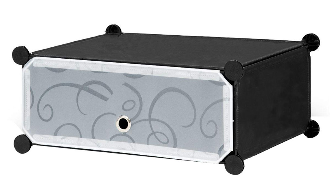 Timeless Tools Műanyag elemes cipőtároló szekrény, több színben-fekete