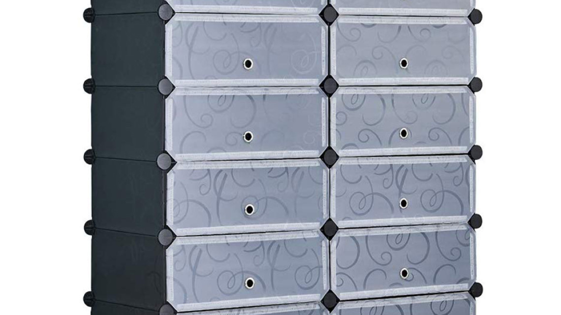 Timeless Tools Műanyag elemes cipőtároló szekrény, több színben-fekete