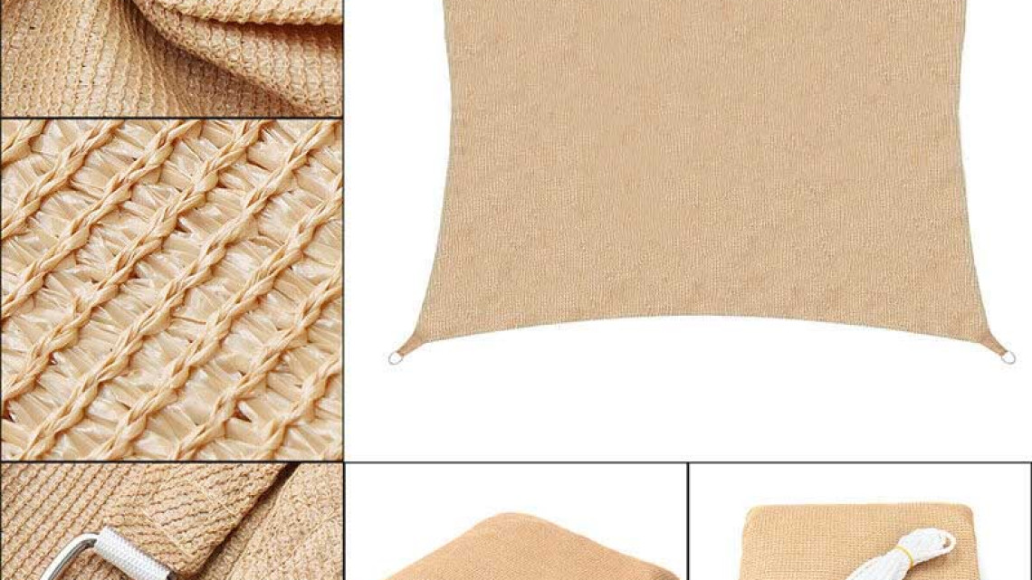 Timeless Tools Szögletes napvitorla, 3,6 méteres, több típusban-négyszög alakú, polietilén, bézs