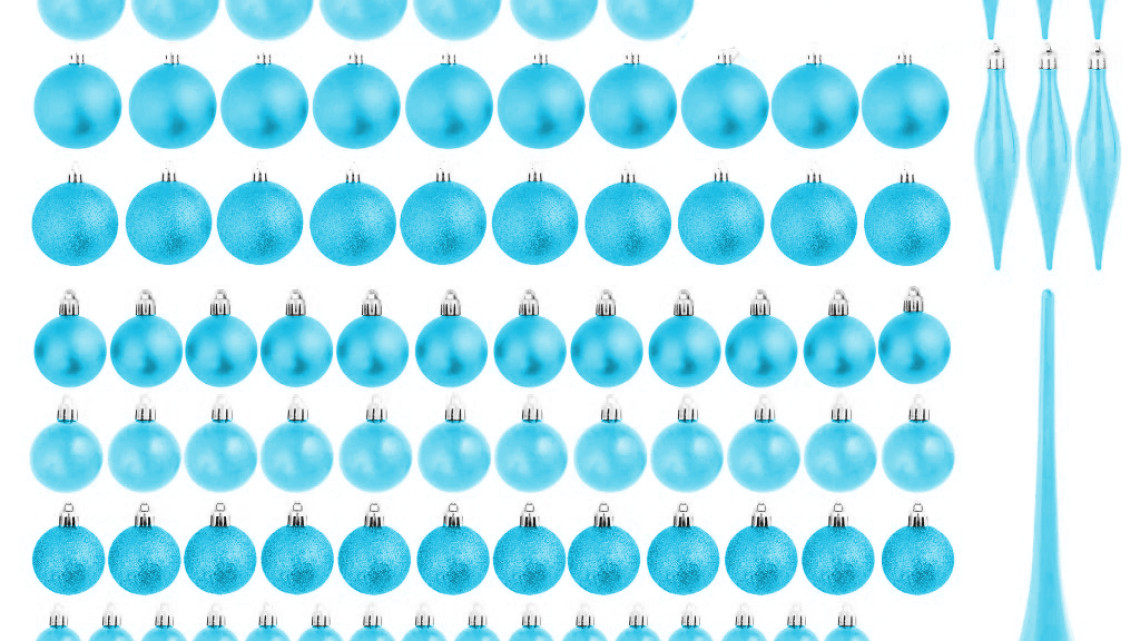 Timeless Tools 112 részes karácsonyfadísz, több színben-türkiz