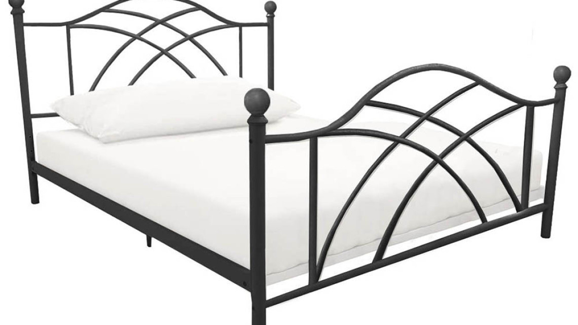 Timeless Tools Lotti fém ágykeret ajándék ágyráccsal, több méretben és színben-Fekete 90x200 cm