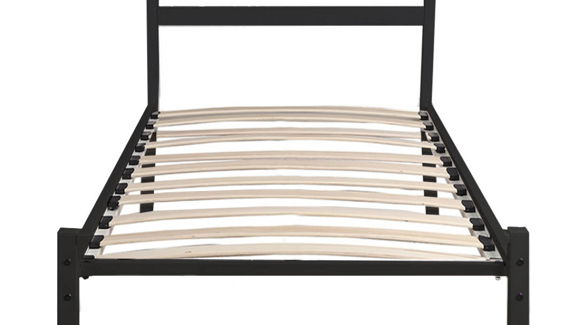 Timeless Tools Bella fém ágykeret ajándék ágyráccsal, több méretben és színben-Fekete 90x200 cm-es-fekete
