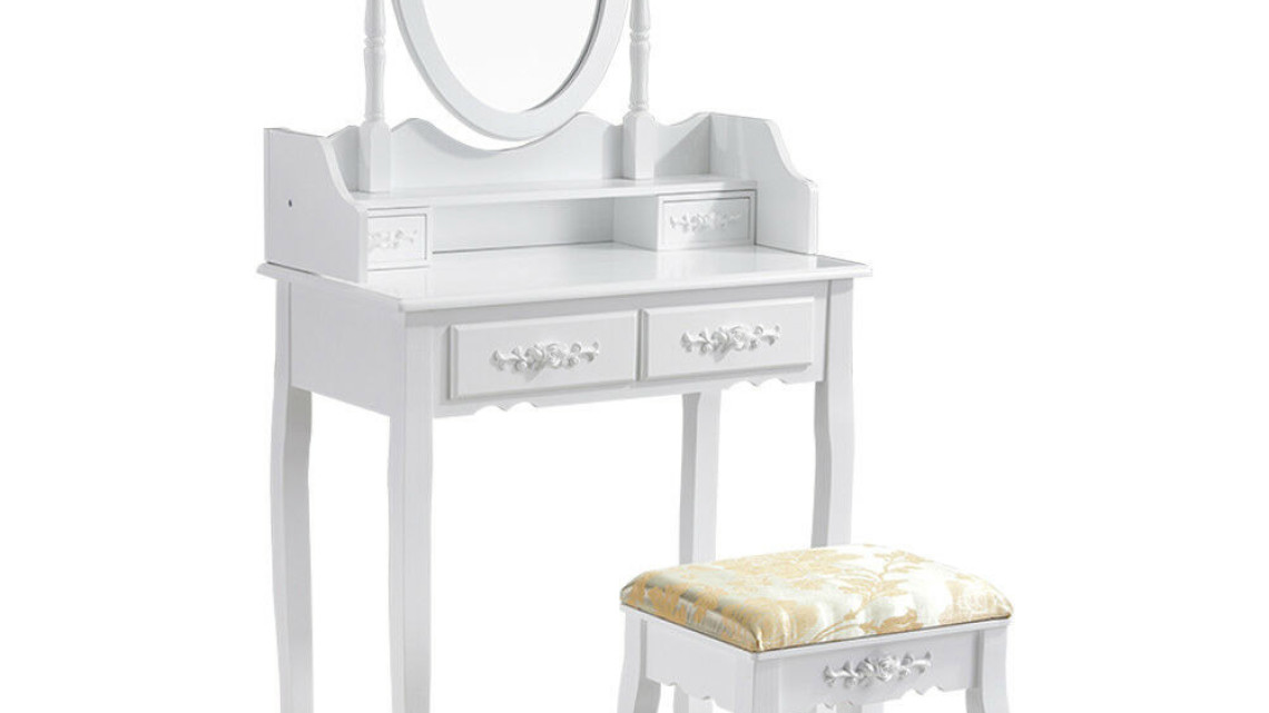 Timeless Tools Tükrös fésülködő asztal székkel, Rome több színben-fehér