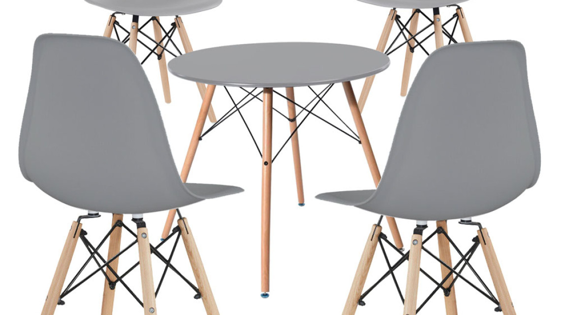 Timeless Tools 4 db modern étkezőszék asztallal, 3 színben-szürke