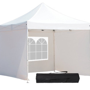 Timeless Tools Összecsukható kerti pavilon több típusban-2,9x2,9 méteres-fehér-pavilon+oldalfal+hordtáska