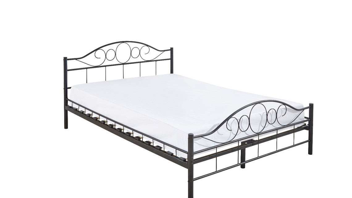 Timeless Tools Mimi fém ágykeret ajándék ágyráccsal több méretben és színben-Fekete 140x200cm