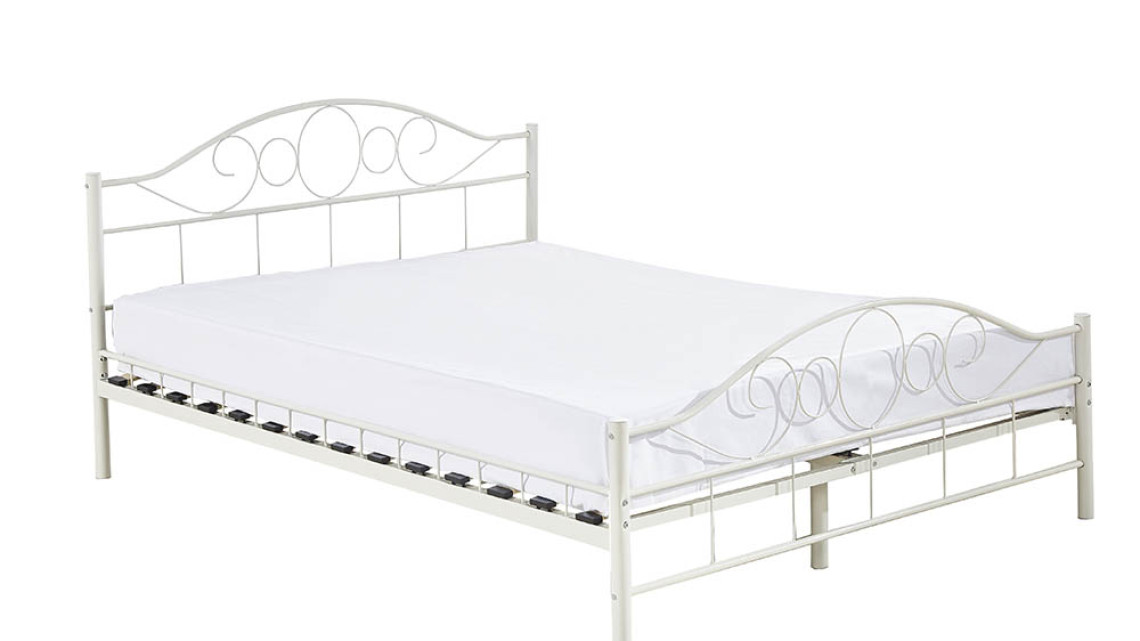 Timeless Tools Mimi fém ágykeret ajándék ágyráccsal több méretben és színben-Fehér 160x200cm