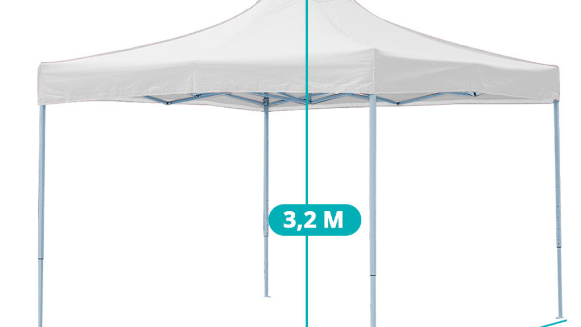 Timeless Tools Összecsukható kerti pavilon több típusban-2,9x2,9 méteres-fehér-pavilon