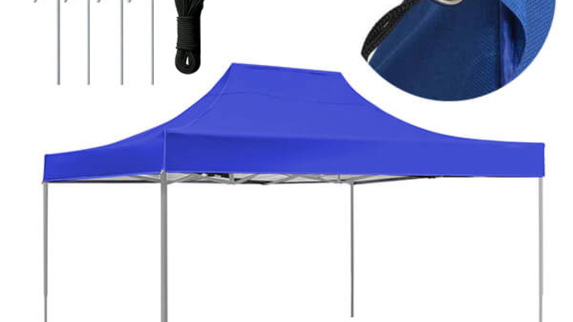 Timeless Tools Összecsukható kerti pavilon több típusban-2,9x4,25 méteres-kék-pavilon+hordtáska