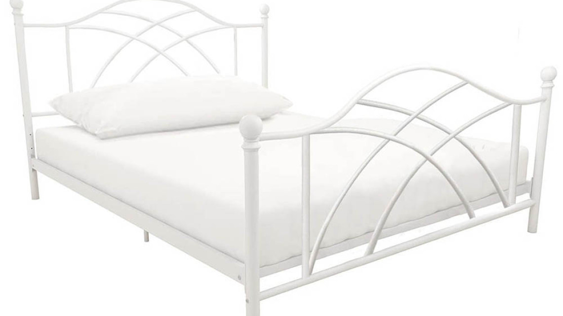 Timeless Tools Lotti fém ágykeret ajándék ágyráccsal, több méretben és színben-Fehér 90x200 cm