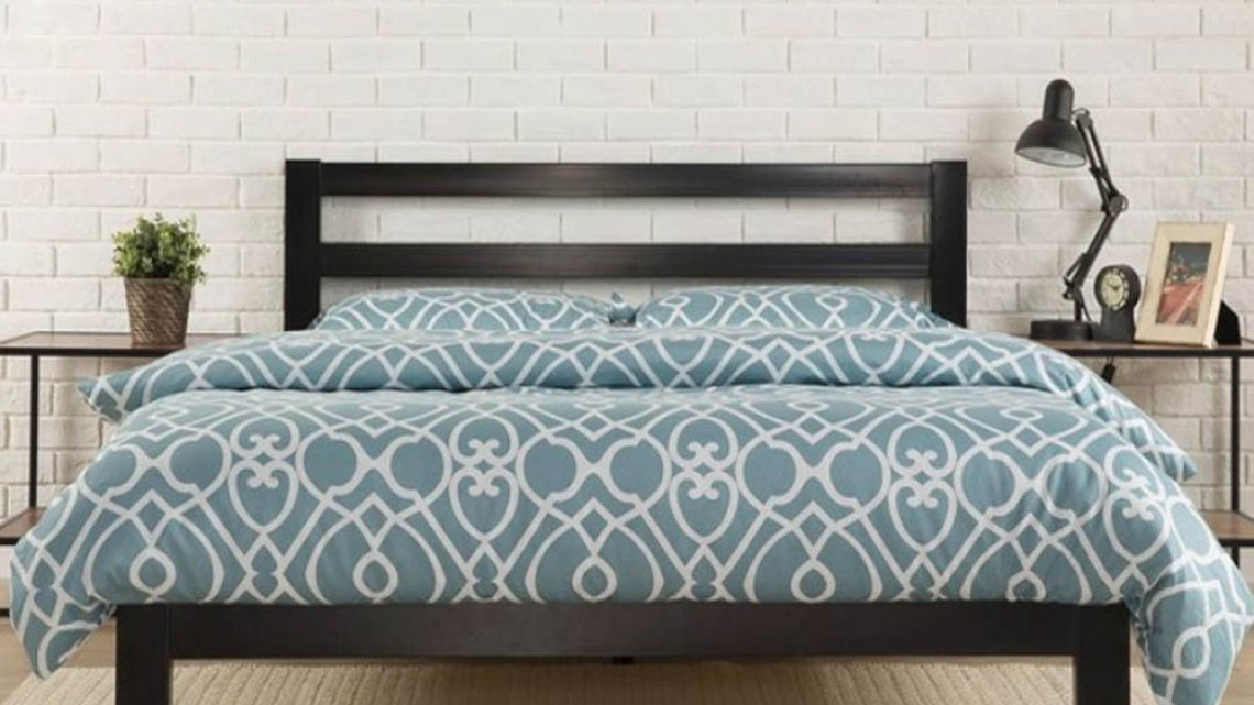 Timeless Tools Bella fém ágykeret ajándék ágyráccsal, több méretben és színben-Fekete 160x200 cm-es-fekete